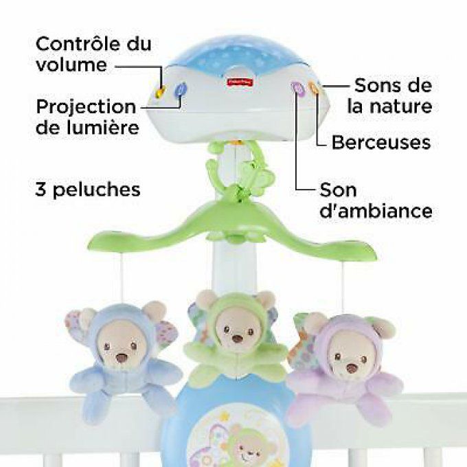 Fisher Price Mobile Doux rêves papillons 3 en 1